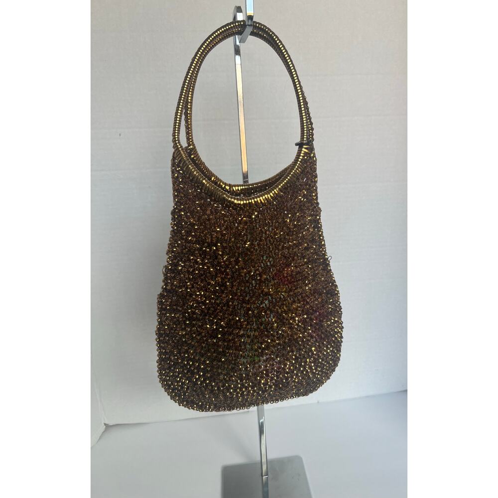 Anteprima Wire Gold and Brown Bronze Shoulder‎ Tote Bag Purse